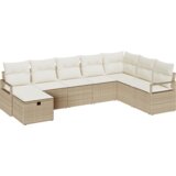  Set od 8 komada vrtnog kauča s jastučićima bež poli ratana | shoptok.hr