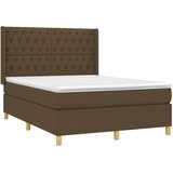  box spring s madracem LED tamnosmeđi 140x200 cm tkanina | shoptok.hr