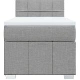 vidaXL Box spring postelja z vzmetnico svetlo siva 90x190 cm blago | Shoptok.si