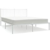 The Living Store Kovinski posteljni okvir z vzglavjem bel 150x200 cm - Posteljni Okvir, (21525526) | Shoptok.si