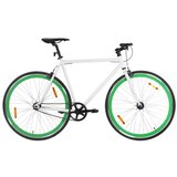 vidaXL Bicikl s fiksnim zupčanikom bijelo-zeleni 700c 51 cm | shoptok.hr