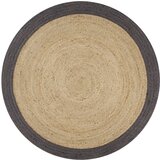 vidaXL Preproga iz jute s temno sivim robom ročno izdelana 120 cm, (20668823) | Shoptok.si