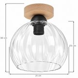 Brilagi LED plafonsko svetlo RETRO GLASS 1xE27/60W/230V prečnik 25 cm hrast/prozirno | Eponuda.com
