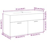 vidaXL Kopalniška omarica z umivalnikom sonoma hrast | Shoptok.si