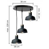  Crni luster na sajli HEBE 3xE27/60W/230V | Eponuda.com