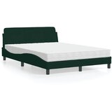  Krevet s madracem Dover tamnozeleni 140x190 cm baršunasti | shoptok.hr