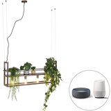 QAZQA Pametna viseča svetilka rjasto rjava s stojalom, vključno s 4 Wifi A60 - Cage Rack | Shoptok.si