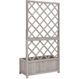 vidaXL vrtna sadilica s rešetkom siva 70x30x135 cm od masivne jelovine | shoptok.hr
