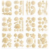 INF Začasne tetovaže, nalepke za tetovaže iz kovinske kane (komplet 12) Gold, (21745471) | Shoptok.si