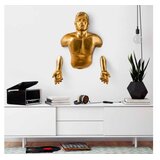 WALLXPERT Zidna dekoracija Čovjek izlazi iz zida, 50 x 20 x 80 cm, zlatne boje | Eponuda.ba