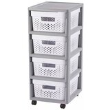 Curver Bijeli/sivi plastični regal na kotačima 29,5x65,5 cm Infinity – | shoptok.hr