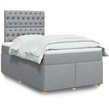  Krevet s oprugama i madrac svjetlosivi 120 x 200cm od tkanine | shoptok.hr