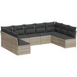 Maison Chic Seti vrtnega pohištva - Vrtna garnitura - Vrtni pohištvo set 9-delna z blazinami sv. siv poli ratan, (21798187) | Shoptok.si