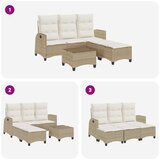  3-dijelni set vrtnih sofa od poliratana s jastucima bež L | shoptok.hr