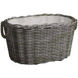 vidaXL košara za drva za ogrjev s ručkama 60 x 40 x 28 cm siva od vrbe Cijene