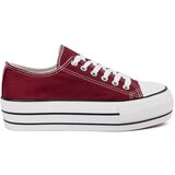 Shelvt Women's burgundy platform sneakers | Shoptok.si