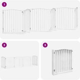 vidaXL Ograda za pse z vrati zložljiva 6 panelov bela 480 cm les | Shoptok.si