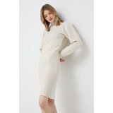 Y.a.s Obleka s primesjo volne bež barva, | Shoptok.si