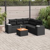 vidaXL 6-dijelni set vrtnih sofa s jastucima crni od poliratana | shoptok.hr