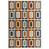 Flair Rugs Modra/oranžna ročno tkana volnena preproga 80x150 cm Retro Blocks – Cene