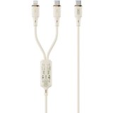 XO kabl za telefon 2u1 USB-C - Lightning + USB-C 1,2m Beige 60W ( GSM178558 ) Cene