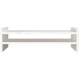  Stojalo za zaslon belo 50x27x15 cm trdna borovina | Shoptok.si