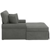  Ležaljka s suknjom Tamno siva 91 x 157 x 91 cm Rebrasta tkanina | shoptok.hr