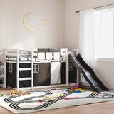  The living store pograd s toboganom in zavesami bel in črn 90x190 cm - pograd, (21488169) | Shoptok.si