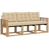 vidaXL Zunanja garnitura za sedenje z blazino 3 pcs Bela in bež, (5000280692) | Shoptok.si