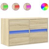 Maison Chic Stenska TV omarica - TV stojalo - Televizijska omarica z LED lučkami sonoma hrast 80x31x45 cm, (21700547) Cene