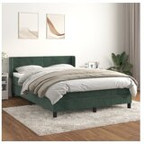 vidaXL Box spring postelja z vzmetnico temno zelen 140x190 cm žamet Cene