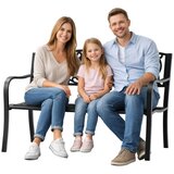  Vrtna kovinska klop s naslonom WELCOME - 127 cm | Shoptok.si