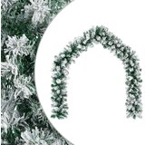  Božićni vijenci Zelena i bijela 270 cm PVC - Bijela bez LED svjetala | shoptok.hr