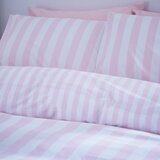 Sassy B Bela/rožnata podaljšana posteljnina za zakonsko posteljo 230x220 cm Stripe Tease – | Shoptok.si