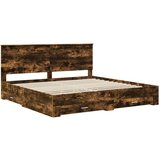  Okvir za krevet s uzglavljem Dimljeni hrast 200 x 200 cm | shoptok.hr