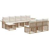  Set vanjskih sofa 9 pcs Prirodna i krema bijela Poliester | shoptok.hr