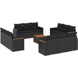  13-dijelni set vrtnih sofa s jastucima poliratan crni | shoptok.hr