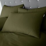 Catherine Lansfield Kaki zelena flanelna posteljnina za zakonsko posteljo 200x200 cm Brushed – | Shoptok.si