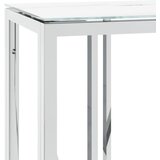  Konzolni stol srebrni 110x30x70 cm nehrđajući čelik i staklo | shoptok.hr