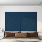 vidaXL Stenski paneli 12 kosov modri 90x30 cm žamet 3,24 m²