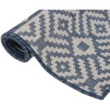 vidaXL Vanjski tepih ravnog tkanja 160 x 230 cm plave pruge | shoptok.hr
