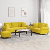 vidaXL 3-dijelni set sofa s jastucima žuti baršunasti Cijene