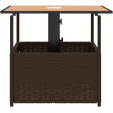  Vrtni stol s rupom za suncobran smeđi 55x55x46,5 cm poliratan | Eponuda.ba