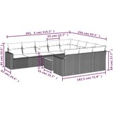  Vrtna garnitura - 11-dijelni set vrtnih sofa od poliratana s jastucima crni - Crna 2x corner+6x centre+2x sofa+1x garden+12x bac | shoptok.hr