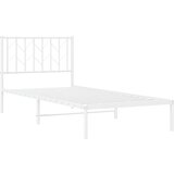  Metalni okvir za krevet s uzglavljem bijeli 90 x 190 cm | shoptok.hr