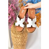 Fox Shoes White Genuine Leather Women's Slippers | shoptok.hr
