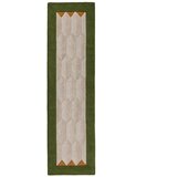 Flair Rugs Zelen/v naravni barvi ročno tkan volnen tekač 60x230 cm Apex Border Wool – | Shoptok.si