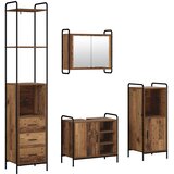  Set ormarića za kupaonicu 4 kom. Staro drvo 40 x 36 x 200,5 cm | shoptok.hr
