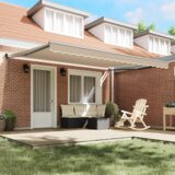 vidaXL Samodejna retraktibilna tenda Bež 450x300 cm, Material za zamenjavo tende 4,5x3 m Bež | Shoptok.si
