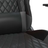  Igraća stolica od umjetne kože s osloncem za noge Crna i siva | shoptok.hr